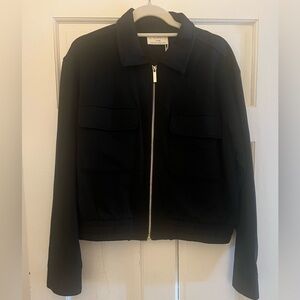 Z Supply Black Bomber Jacket with Front Zip